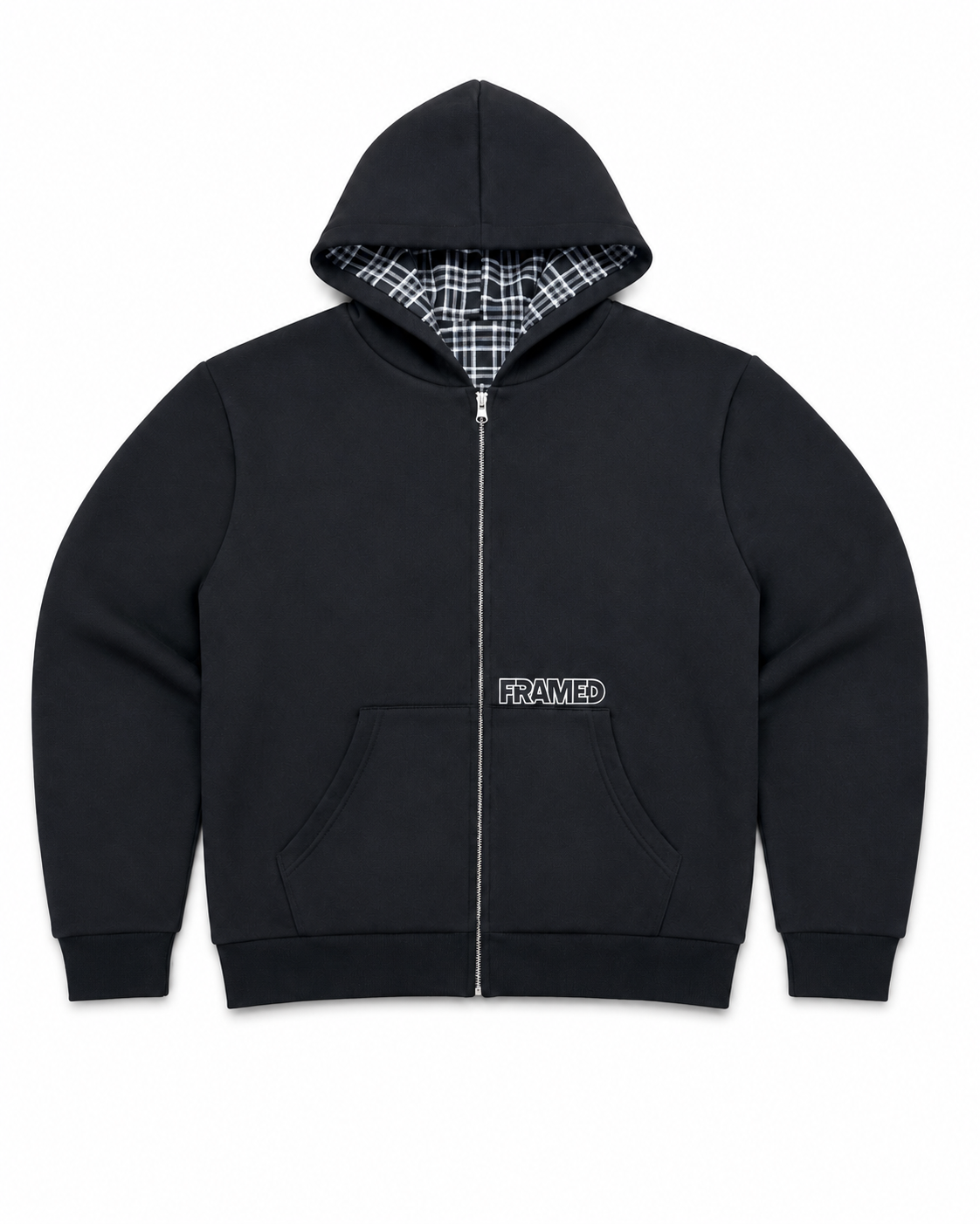 Reversible Plaid Zip-Up