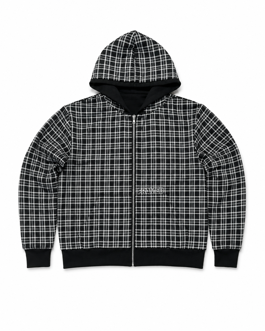 Reversible Plaid Zip-Up